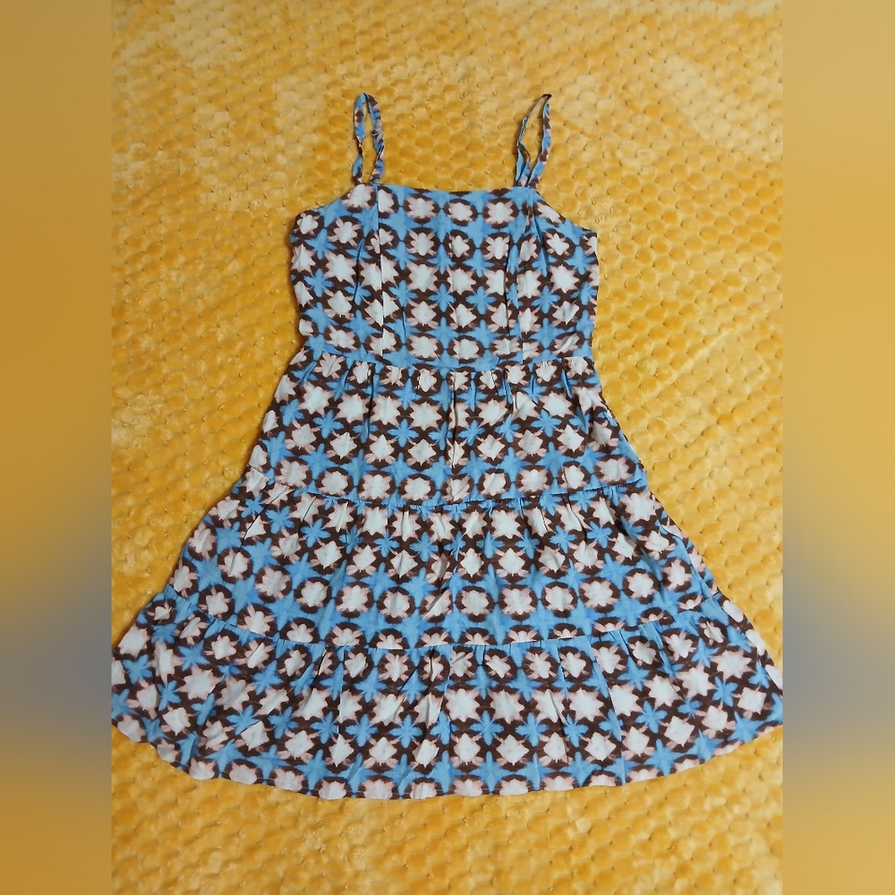 LOFT Blue and Brown Floral Mini Dress